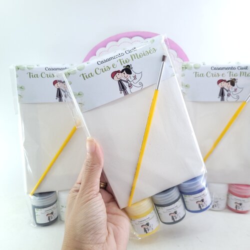 Kit Pintura Lembrancinha Daminha e Pajens Casamento
