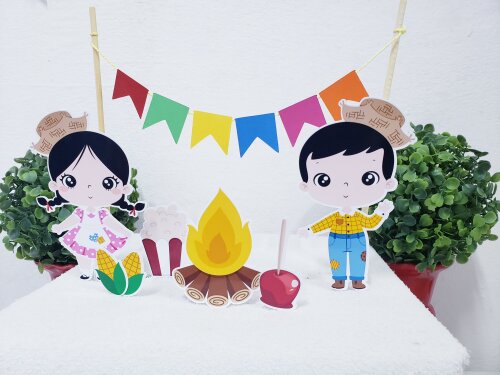 Topo de Bolo Festa Junina Cake Topper Arraiá