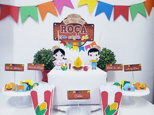Kit Festa Junina em Casa Arraiá Personalizado Pescaria