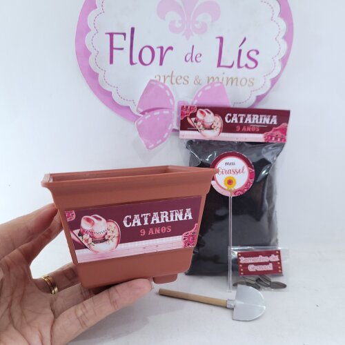 Kit Plantação Lembrancinha Personalizada Boiadeira Festa Fazendinha