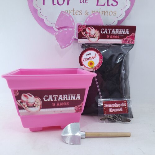 Kit Plantio Festa Boiadeira Lembrancinha Fazendinha Rosa