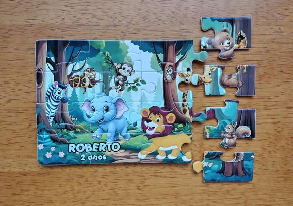 Lembrancinha Personalizada Quebra Cabeça Animais da Floresta