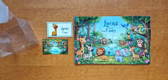 Lembrancinha Personalizada Quebra Cabeça Animais da Floresta