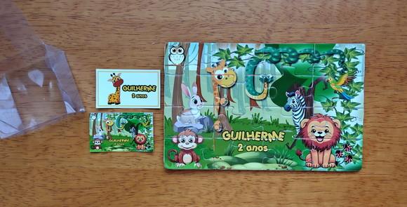 Lembrancinha Personalizada Quebra Cabeça Animais da Floresta