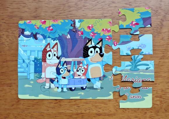 Lembrancinha Personalizada Quebra Cabeça Bluey