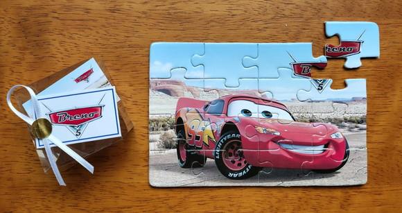Lembrancinha Personalizada Quebra Cabeça Carros Disney Mcqueen