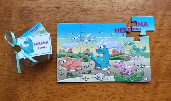Lembrancinha Personalizada Quebra Cabeça Dinossauros Baby