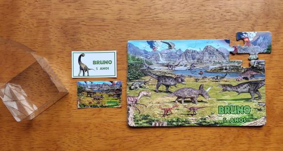 Lembrancinha Personalizada Quebra Cabeça Dinossauros
