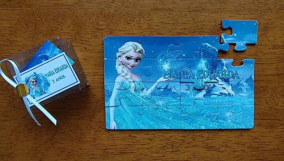 Lembrancinha Personalizada Quebra Cabeça Frozen