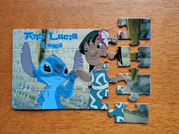 Lembrancinha Personalizada Quebra Cabeça Lilo e Stitch