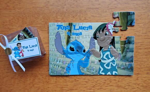 Lembrancinha Personalizada Quebra Cabeça Lilo e Stitch