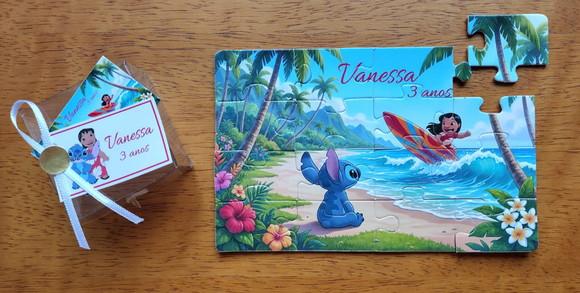 Lembrancinha Personalizada Quebra Cabeça Lilo e Stitch