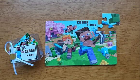 Lembrancinha Personalizada Quebra Cabeça Minecraft