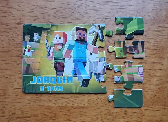 Lembrancinha Personalizada Quebra Cabeça Minecraft
