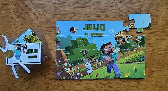 Lembrancinha Personalizada Quebra Cabeça Minecraft