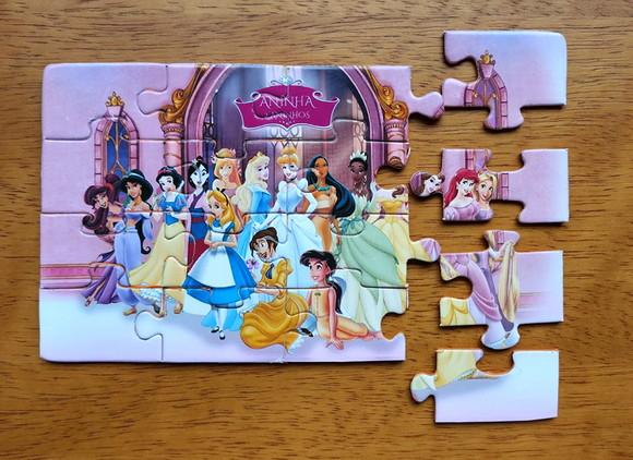 Lembrancinha Personalizada Quebra Cabeça Princesas Disney