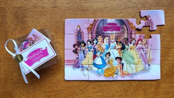 Lembrancinha Personalizada Quebra Cabeça Princesas Disney