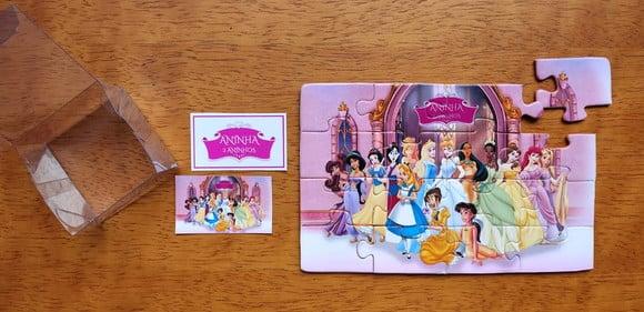 Lembrancinha Personalizada Quebra Cabeça Princesas Disney