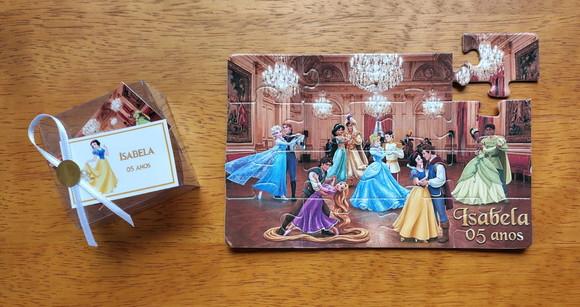 Lembrancinha Personalizada Quebra Cabeça Princesas Disney