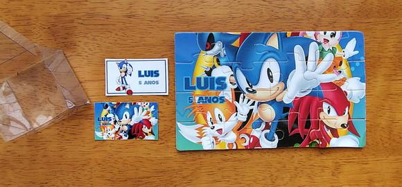 Lembrancinha Personalizada Quebra Cabeça Sonic
