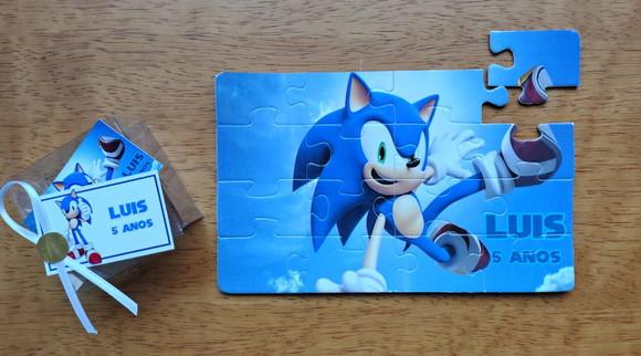 Lembrancinha Personalizada Quebra Cabeça Sonic