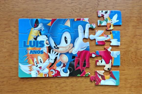 Lembrancinha Personalizada Quebra Cabeça Sonic