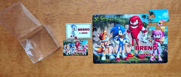 Lembrancinha Personalizada Quebra Cabeça Sonic