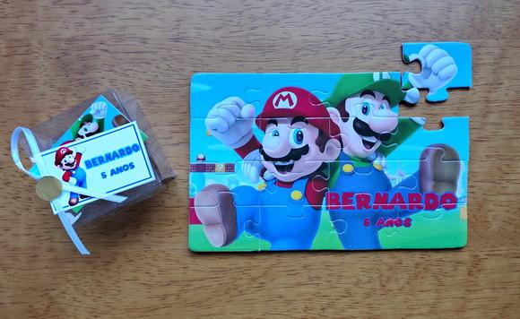 Lembrancinha Personalizada Quebra Cabeça Super Mario.