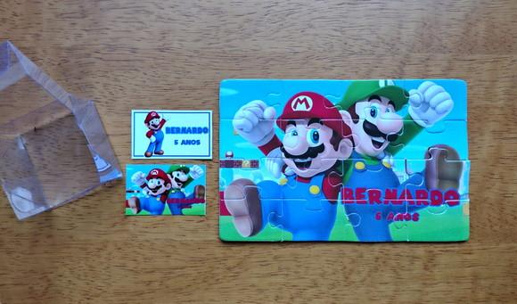 Lembrancinha Personalizada Quebra Cabeça Super Mario.