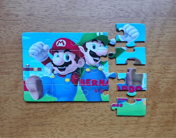 Lembrancinha Personalizada Quebra Cabeça Super Mario.