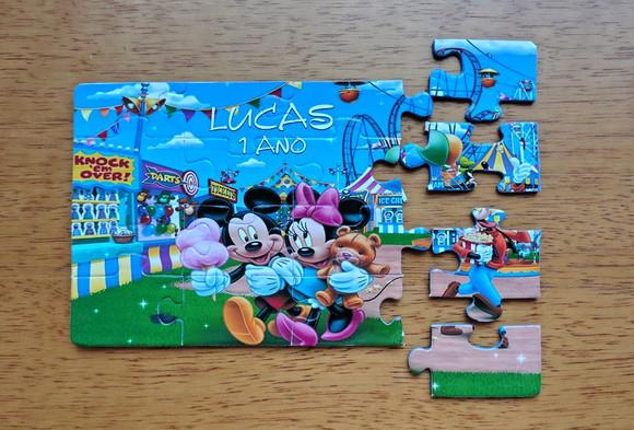Lembrancinha Personalizada Quebra Cabeça Turma do Mickey