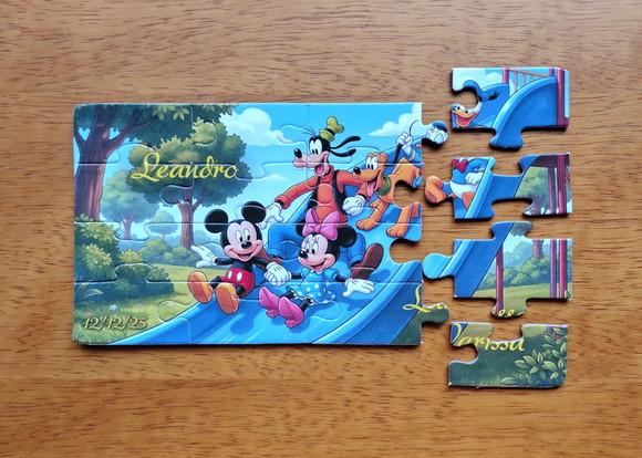 Lembrancinha Personalizada Quebra Cabeça Turma do Mickey