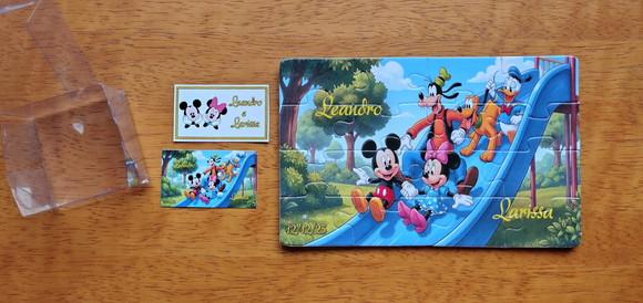 Lembrancinha Personalizada Quebra Cabeça Turma do Mickey