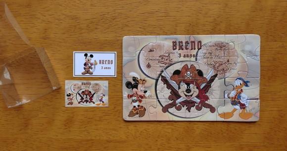Lembrancinha Personalizada Quebra Cabeça Turma do Mickey Pirata