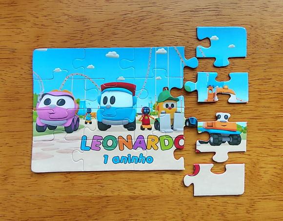 Lembrancinha Personalizada Quebra Cabeça Léo o Caminhão