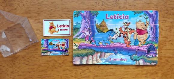 Lembrancinha Personalizada Quebra Cabeça Ursinho Pooh
