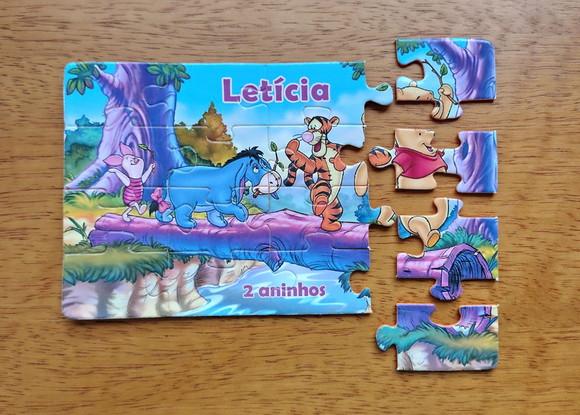 Lembrancinha Personalizada Quebra Cabeça Ursinho Pooh