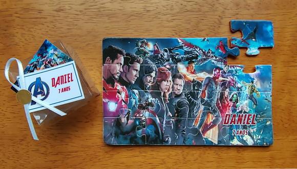 Lembrancinha Personalizada Quebra Cabeça Vingadores