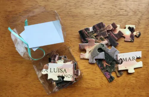 Lembrancinha Personalizada Quebra Cabeça a Princesa e o Sapo
