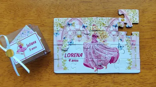 Lembrancinha Personalizada Quebra Cabeça Barbie