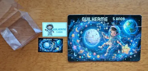 Lembrancinha Personalizada Quebra Cabeça Astronauta