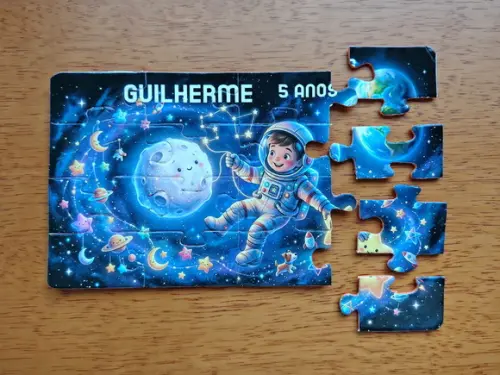 Lembrancinha Personalizada Quebra Cabeça Astronauta