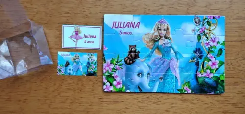 Lembrancinha Personalizada Quebra Cabeça Barbie