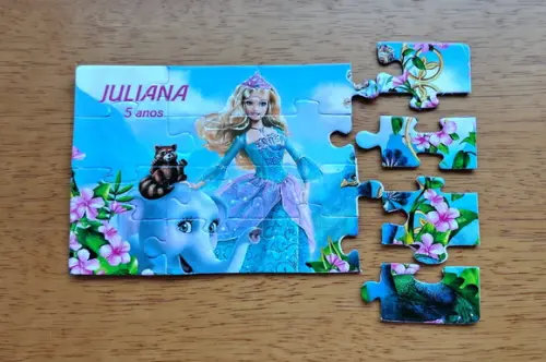 Lembrancinha Personalizada Quebra Cabeça Barbie