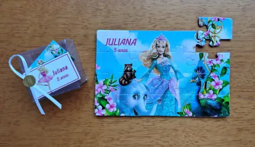 Lembrancinha Personalizada Quebra Cabeça Barbie