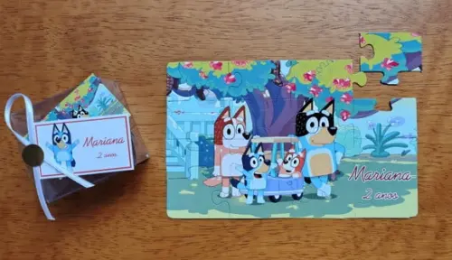 Lembrancinha Personalizada Quebra Cabeça Bluey