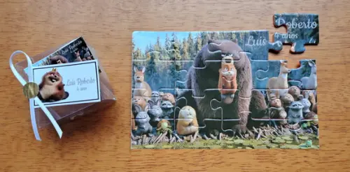 Lembrancinha Personalizada Quebra Cabeça Cara de Um Focinho de Outro Disney