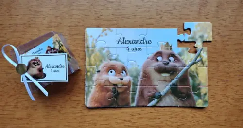 Lembrancinha Personalizada Quebra Cabeça Cara de Um Focinho de Outro Disney