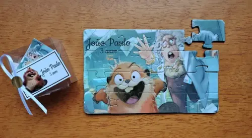 Lembrancinha Personalizada Quebra Cabeça Cara de Um Focinho de Outro Disney