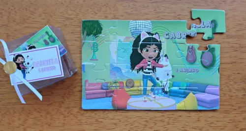 Lembrancinha Personalizada Quebra Cabeça Casa Mágica da Gabby